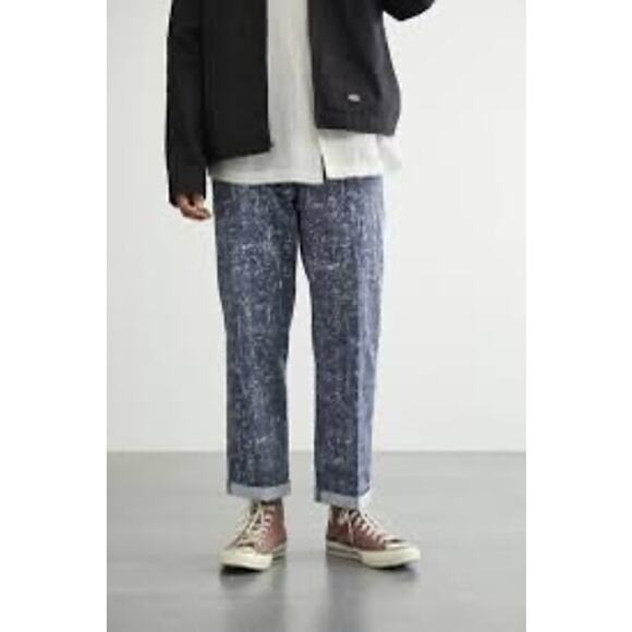 Dickies Regular Fit Cuffed Straight Leg Pant Sz 12R Blue Casual Work Streetwear - Picture 1 of 9